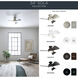 Sola 34 inch Brushed Nickel with Silver Blades Ceiling Fan